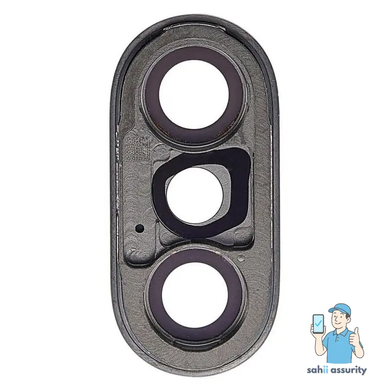 Camera Lens Glass with Frame for Apple iPhone X 256GB Black thumbnail